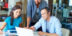 Group of people working at computer